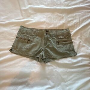 Roxy Green Cargo Shorts Lightweight Cotton Casual